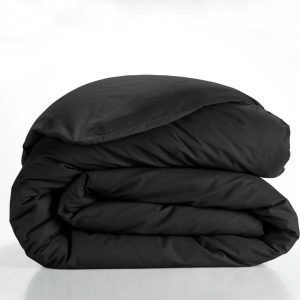 Černý bavlněný povlak na peřinu na dvoulůžko/prodloužený 240x220 cm Lina – douceur d'intérieur