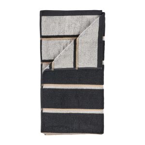 Černý/světle šedý bavlněný ručník 50x100 cm Sauna – Zone