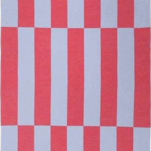 Červená/světle modrá bavlněná plážová osuška 100x160 cm Su – noo.ma