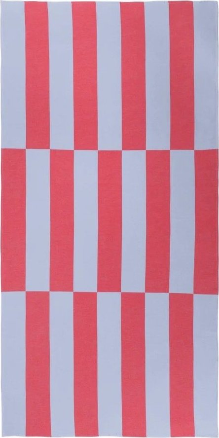 Červená/světle modrá bavlněná plážová osuška 100x160 cm Su – noo.ma
