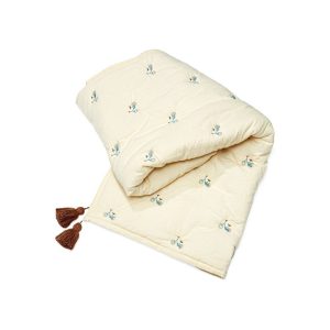 Červená/světle žlutá prošívaná dětská deka z bio bavlny 90x120 cm Bicycles – Cam Cam Copenhagen