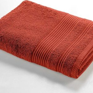 Froté bavlněná osuška v cihlové barvě 70x130 cm Tendresse – douceur d'intérieur