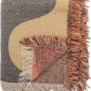 Hnědá deka z recyklované bavlny 130x160 cm Arni – Bloomingville