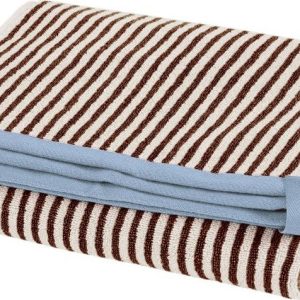 Hnědá/krémová froté bavlněná osuška 70x140 cm Gobo – noo.ma