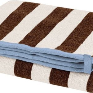 Hnědá/krémová froté bavlněná osuška 70x140 cm Gobo – noo.ma