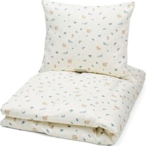 Krémové dětské povlečení do postýlky z bio bavlny 100x140 cm Blueberries – Cam Cam Copenhagen