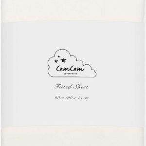 Krémové napínací dětské prostěradlo do postýlky z bio bavlny 60x120 cm Off-White – Cam Cam Copenhagen