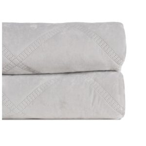 Krémový sametový prošívaný přehoz 230x260 cm – Ixia