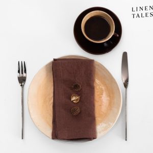 Lněné ubrousky v sadě 2 ks 40x40 cm Chocolate – Linen Tales