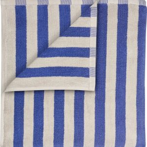 Modrá/krémová froté osuška z bio bavlny 70x140 cm Arto – Blomus