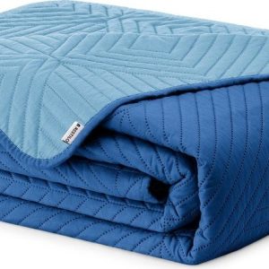 Modrý prošívaný přehoz z mikrovlákna 220x240 cm Softa – Restilo