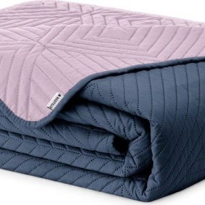 Růžový/tmavě šedý prošívaný přehoz z mikrovlákna 220x240 cm Softa – Restilo