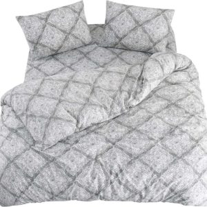 Šedé povlečení na dvoulůžko/prodloužené s prostěradlem/4dílné 200x220 cm Geometric – Mila Home