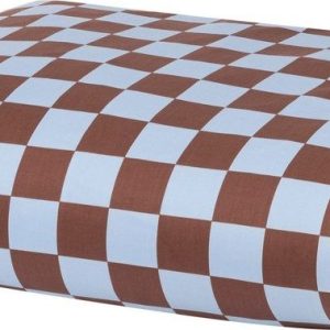 Světle modrý/hnědý povlak na peřinu na jednolůžko z bavlněného saténu 140x200 cm Plu – noo.ma