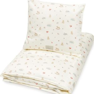 Světle žluté dětské povlečení do postýlky z bio bavlny 100x140 cm Vintage Toys – Cam Cam Copenhagen