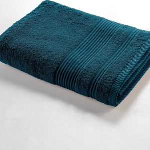 Tmavě modrá froté bavlněná osuška 70x130 cm Tendresse – douceur d'intérieur