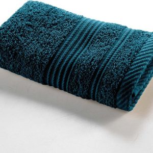 Tmavě modrý froté bavlněný ručník 30x50 cm Tendresse – douceur d'intérieur
