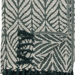 Zelená/béžová deka z recyklované bavlny 130x160 cm Ugento – Bloomingville