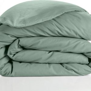 Zelený bavlněný povlak na peřinu na dvoulůžko/prodloužený 240x220 cm Lina – douceur d'intérieur