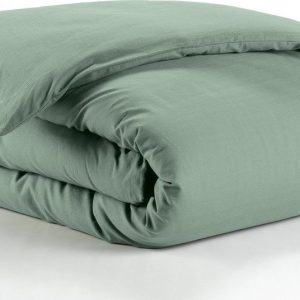 Zelený bavlněný povlak na peřinu na jednolůžko 140x200 cm Lina – douceur d'intérieur