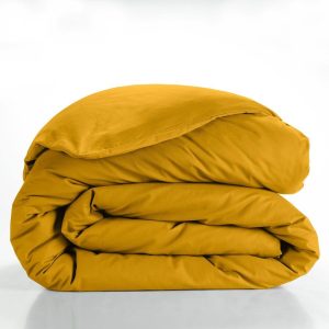 Žlutý bavlněný povlak na peřinu na dvoulůžko/prodloužený 240x220 cm Lina – douceur d'intérieur