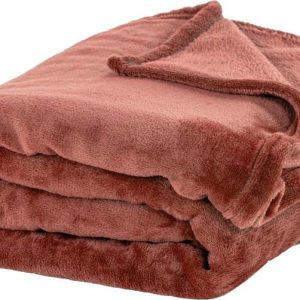 Přehoz z mikroplyše v cihlové barvě 220x240 cm Cosy – Tiseco Home Studio