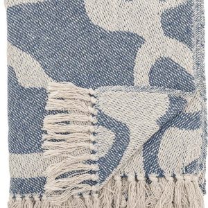 Modrá/béžová deka z recyklované bavlny 130x160 cm Salobre – Bloomingville
