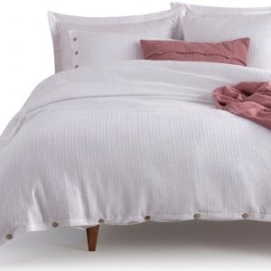 Bílé povlečení na jednolůžko z bavlny Renforcé 140x200 cm Como Striped – Mila Home Luxury