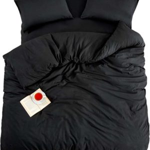 Černé povlečení na dvoulůžko/prodloužené s prostěradlem/4dílné 200x220 cm Classic – Mila Home