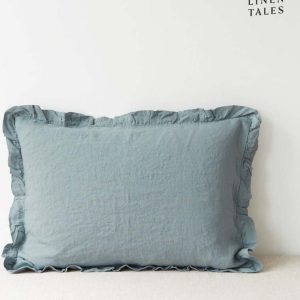 Lněný povlak na polštář 40x40 cm Blue Fog – Linen Tales
