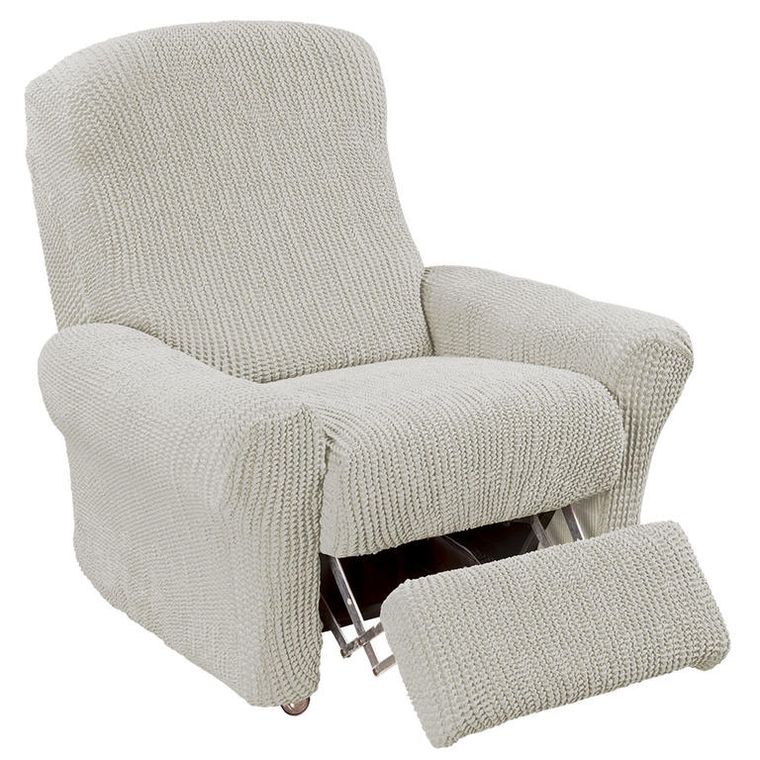 Super strečové potahy GLAMOUR smetanové dvojkřeslo s dřevěnými rukojeťmi (š. 140 - 170 cm) - Obrázek 4