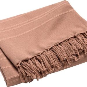 Bavlněný přehoz v terakotové barvě 180x220 cm Lilia – douceur d'intérieur