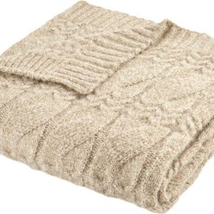Béžová pletená deka 150x200 cm Cable Knit – Bianca