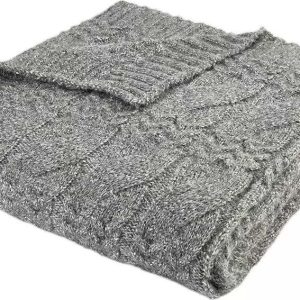 Šedá pletená deka 150x200 cm Cable Knit – Bianca