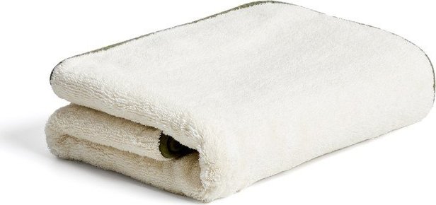Bílá/zelená froté bavlněná osuška 70x140 cm Sedora – Kave Home