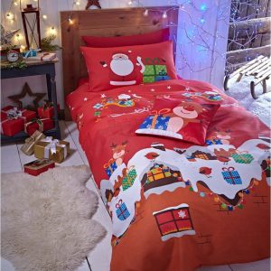 Červené povlečení Catherine Lansfield Rudolf