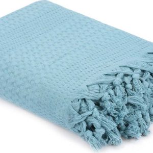 Modrý bavlněný přehoz přes postel na dvoulůžko Mijolnir