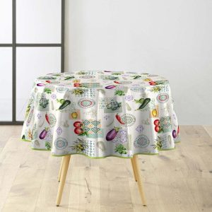 Omyvatelný ubrus z PVC ø 160 cm Vegetalia – douceur d'intérieur