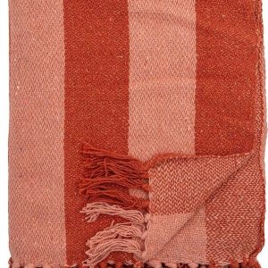 Oranžová deka z recyklované bavlny 130x160 cm Frello – Bloomingville