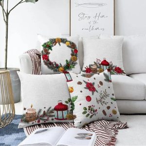 Povlaky na polštáře v sadě 4 ks s vánočním motivem 43x43 cm Merry Christmas – Mila Home