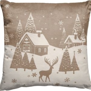Sametový dekorační polštář s vánočním motivem 50x50 cm Valea – douceur d'intérieur