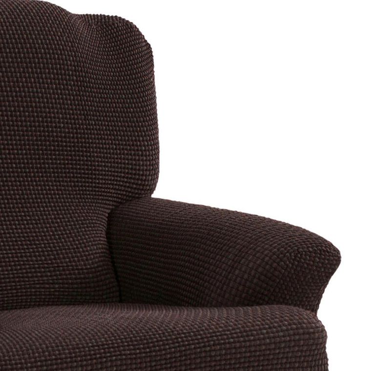 Super strečové potahy NIAGARA čokoládová dvojkřeslo s dřevěnými rukojeťmi (š. 130 - 160 cm) - Obrázek 4
