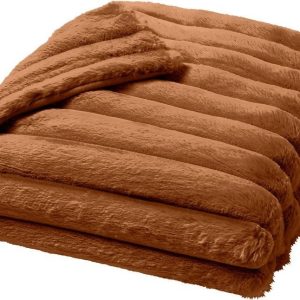 Světle hnědá deka z mikroplyše 180x220 cm Boudoir – douceur d'intérieur