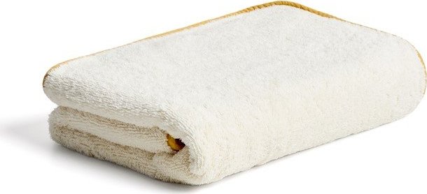 Žlutá/bílá froté bavlněná osuška 70x140 cm Sedora – Kave Home