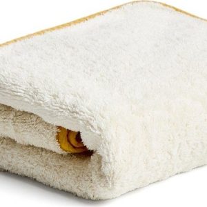 Žlutý/bílý froté bavlněný ručník 50x90 cm Sedora – Kave Home
