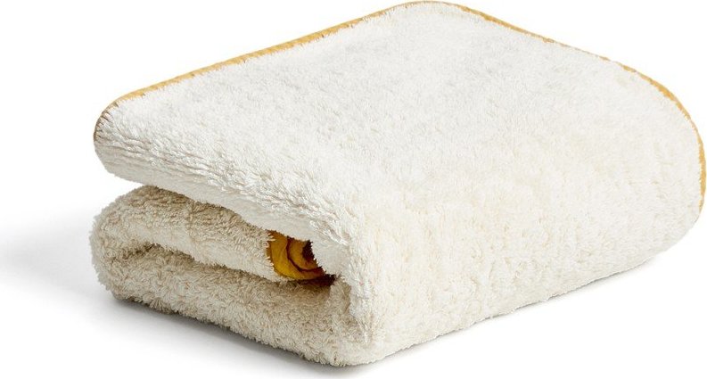 Žlutý/bílý froté bavlněný ručník 50x90 cm Sedora – Kave Home