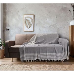Antracitová deka 220x180 cm Sophia – Mijolnir