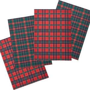 Bavlněné utěrky v sadě 4 ks s vánočním motivem 70x50 cm Christmas Tartan Check – Catherine Lansfield