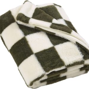 Bílá/zelená deka 130x170 cm Cosy Soft Checkerboard – Catherine Lansfield