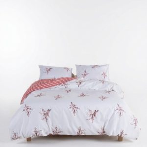 Bílé/růžové povlečení na jednolůžko z bavlny Renforcé 140x200 cm Breeze Floral – Mila Home Luxury